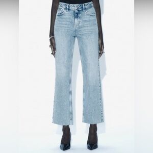 🌿LAST CHANCE🌿 Zara Basics Z1975 Denim Light Flare Full Length Jeans 8